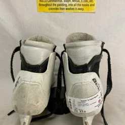 Used Bauer WHT BLK Size 4.5 D Ice Hockey Goalie Skates