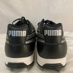 New Puma Size 12 Sample Black Low Metal Baseball Cleats