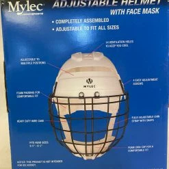 New Mylec With Cage Size Jr White Street Hockey Helmet