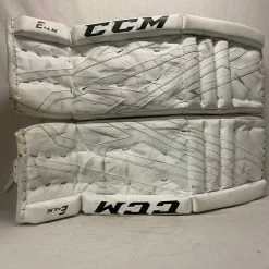 Used CCM E 4.5 Size 30" White Ice Hockey Goalie Leg Pads