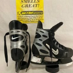 Used Nike Black Silver Size 3 D Ice Hockey Skates