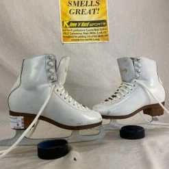 Used Celebrity White Size 4 Figure Skates MK Sheffield Fiesta Steel
