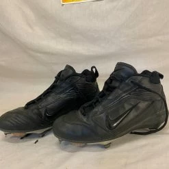 Used Nike Size 6.5 Air Black Metal Baseball Cleats Flame Bottoms