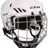 Ice Hockey Protective New CCM CCM50 Combo Size S (SR) White Ice Hockey Helmet