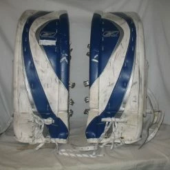 Used RBK Premier Series II Size 35"+1 Wht-Roy-Svr Ice Hockey Goalie Leg Pads