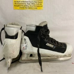 Used Bauer WHT BLK Size 4.5 D Ice Hockey Goalie Skates