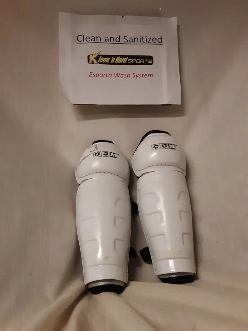 Ice Hockey Protective Used CCM Ice Hockey Size 10" Shin Pads 3 Ice Hockey Protective Used CCM Ice Hockey Size 10" Shin Pads