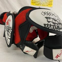 Lacrosse New And Used Used Maverik Skull Red White Black Size XS Lacrosse Shoulder Pads