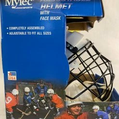 New Mylec With Cage Size Jr White Street Hockey Helmet