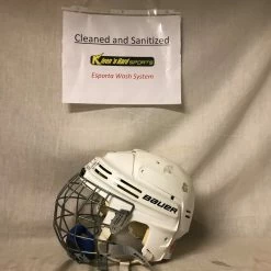 Ice Hockey Protective Used Bauer 4500 With Cage Size XS White Ice Hockey Helmet