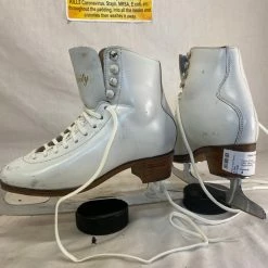 Used Celebrity White Size 4 Figure Skates MK Sheffield Fiesta Steel