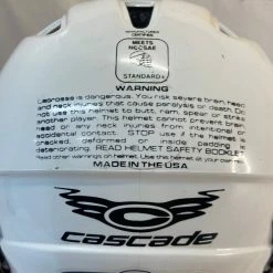 Used Cascade CLH2 Size XXS White Lacrosse Mens Helmet