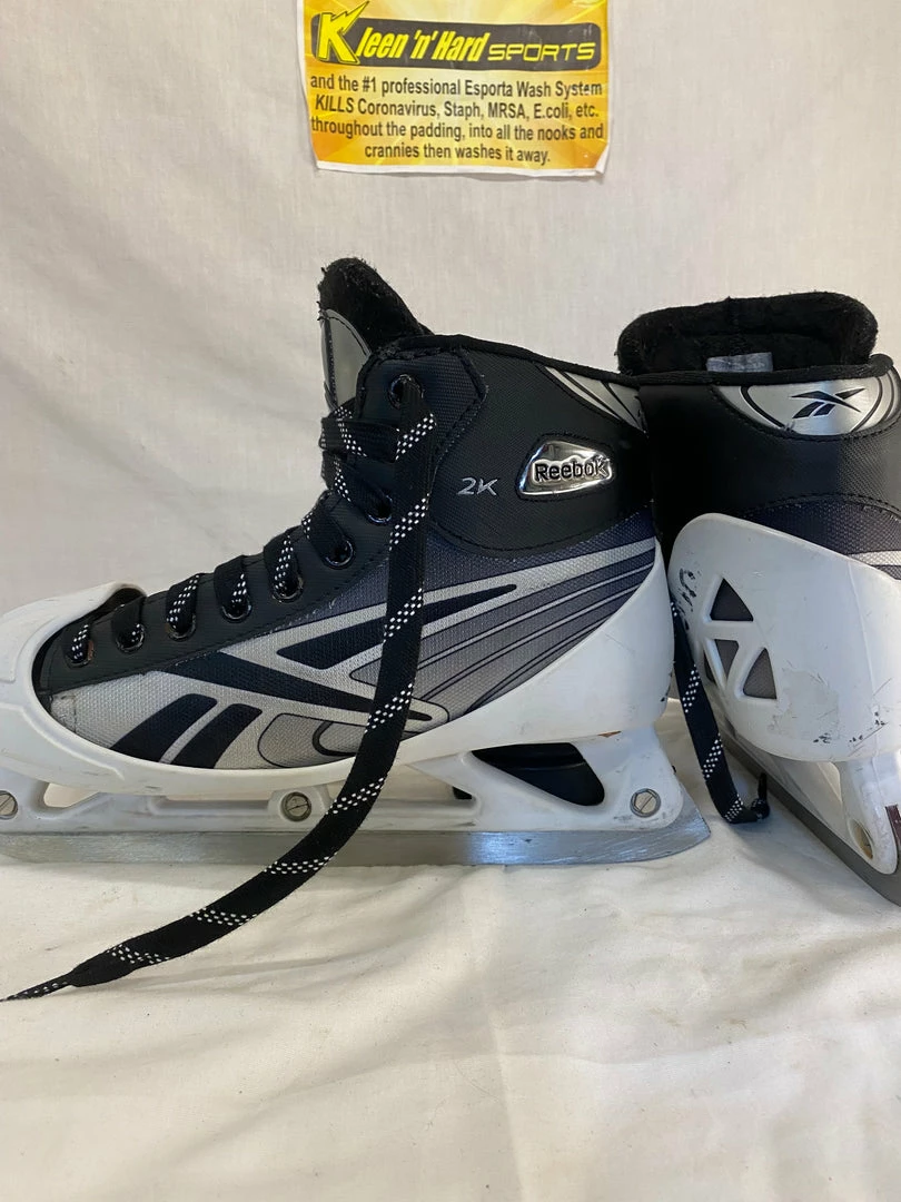 Used Reebok 2K Size 5.5 D Ice Hockey Goalie Skates Senior Hockey Skates 8 Used Reebok 2K Size 5.5 D Ice Hockey Goalie Skates Senior Hockey Skates