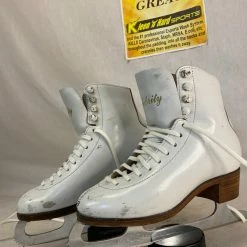 Used Celebrity White Size 4 Figure Skates MK Sheffield Fiesta Steel