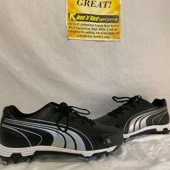 New Puma Size 12 Sample Black Low Metal Baseball Cleats