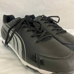 New Puma Size 12 Sample Black Low Metal Baseball Cleats