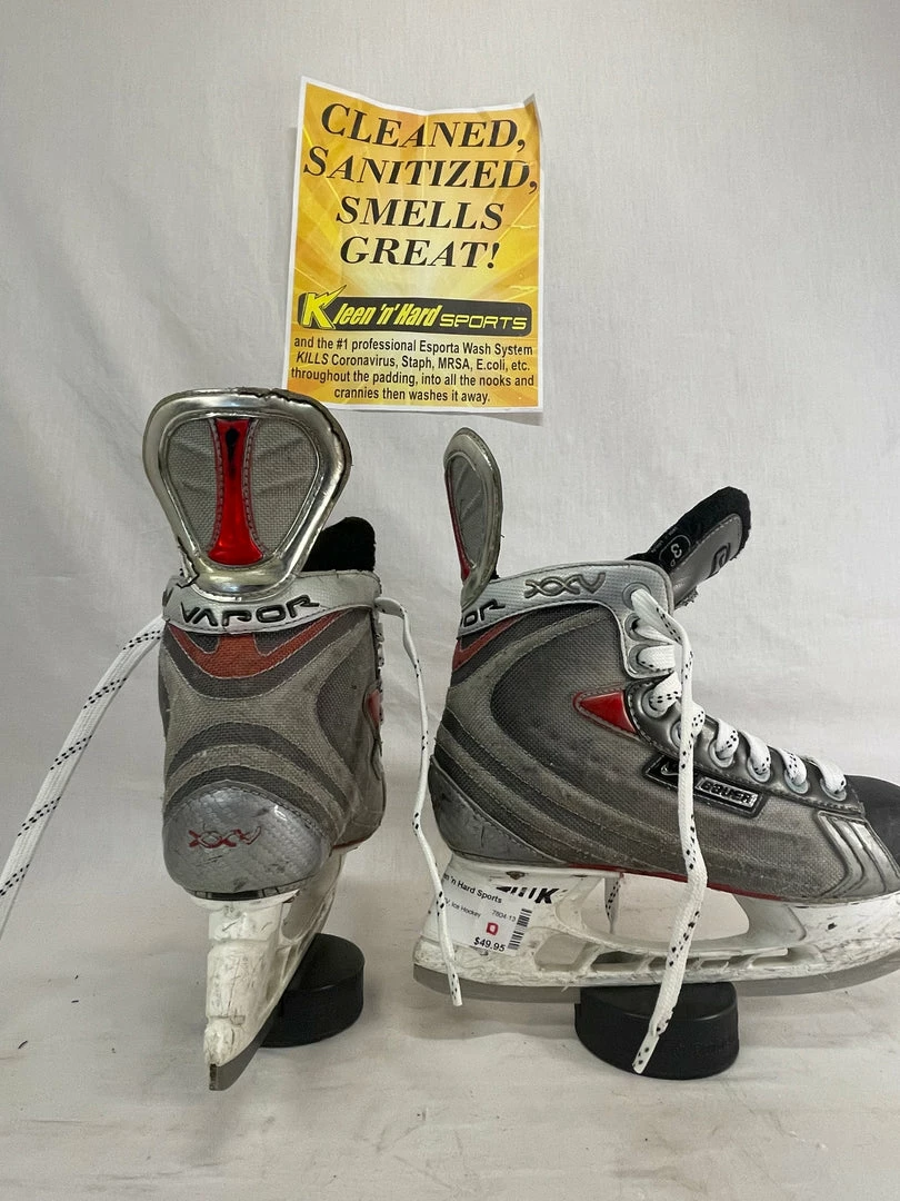 Junior Hockey Skates Used Nike Bauer Vapor XXV Ice Hockey Size 3 D Skates 4 Junior Hockey Skates Used Nike Bauer Vapor XXV Ice Hockey Size 3 D Skates
