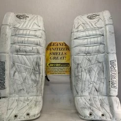 Used Vaughn Velocity V3 7300 Size 30" + 1" White Ice Hockey Goalie Leg Pads