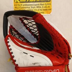 Used Vaughn Ventus LT68 Reg (Lt Hand) Sz Sr Red/Black/White Goalie Catcher Ice Hockey Goalie Catchers And Blockers