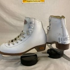 Used Riedell Size 12 J White Figure Skating Figure Skates