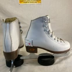 Used Riedell Size 12 J White Figure Skating Figure Skates