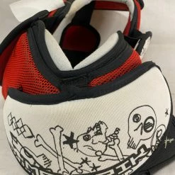 Lacrosse New And Used Used Maverik Skull Red White Black Size XS Lacrosse Shoulder Pads