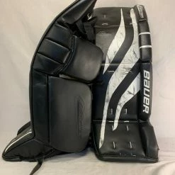 Used Bauer Reactor 1000 Size 30" + 1" Ice Hockey Black White Goalie Leg Pads
