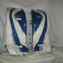 Used RBK Premier Series II Size 35"+1 Wht-Roy-Svr Ice Hockey Goalie Leg Pads