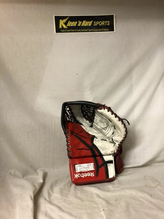 Reebok Used Reg (Lt Hand) Revoke 9000 Sr Wh-Red-Blk Ice Hockey Goalie Catcher 3 Reebok Used Reg (Lt Hand) Revoke 9000 Sr Wh-Red-Blk Ice Hockey Goalie Catcher