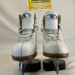 Used Riedell Size 12 J White Figure Skating Figure Skates