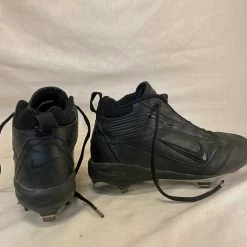 Used Nike Size 6.5 Air Black Metal Baseball Cleats Flame Bottoms