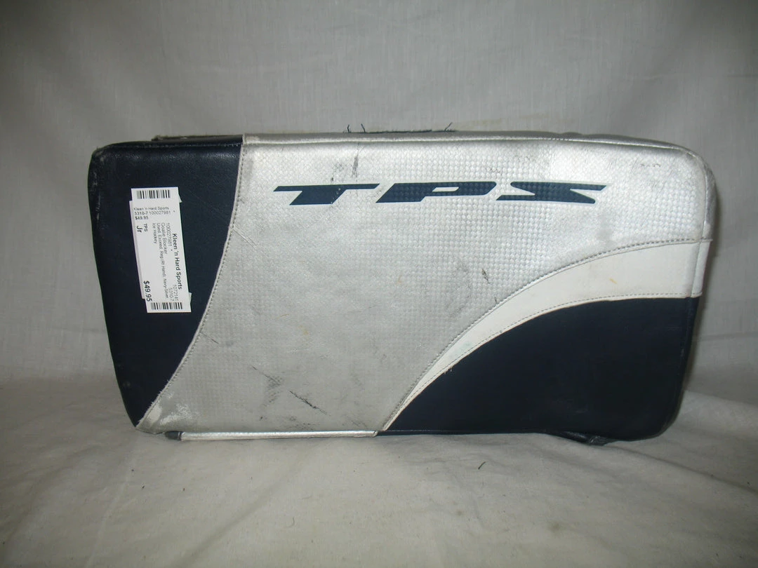 Used TPS Exceed Size Jr Reg (Rt Hand) Navy-Silver Ice Hockey Goalie Blocker 3 Used TPS Exceed Size Jr Reg (Rt Hand) Navy-Silver Ice Hockey Goalie Blocker