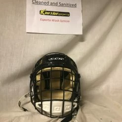 Ice Hockey Protective Used CCM 492 Tacks With Cage Size S Black Ice Hockey Helmet