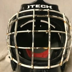 Used Itech NV 7 Pro Size Sr Black Ice Hockey Goalie Helmet
