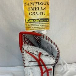 Used Reebok Revoke 9000 Reg (Lt Hand) Sz Sr White/Red Ice Hockey Goalie Catcher