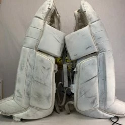 Used Vaughn Velocity V3 7300 Size 30" + 1" White Ice Hockey Goalie Leg Pads