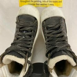 Used Bauer WHT BLK Size 4.5 D Ice Hockey Goalie Skates