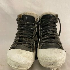 Used Bauer WHT BLK Size 4.5 D Ice Hockey Goalie Skates