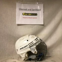 Ice Hockey Protective Used Bauer 4500 With Cage Size XS White Ice Hockey Helmet