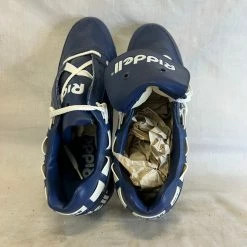 New Riddell Size 11.5 Power Strap Blue/White Rubber Baseball Cleats