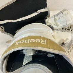 Used Reebok Revoke 7000 Reg (Lt Hand) White/Gold Ice Hockey Goalie Glove Set