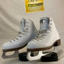 Used Riedell Size 12 J White Figure Skating Figure Skates