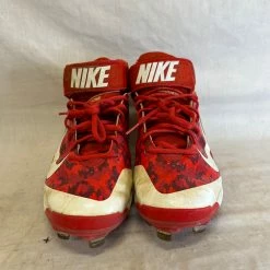 Used Nike Size 10.5 Huarache Red Camo Metal Baseball Cleats